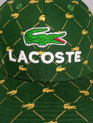 Men's L A C O S T E Printed Cap (S-1)-Green	