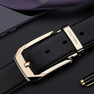 GENUINE LEATHER PIN BUCKLE BELT WP20523BG