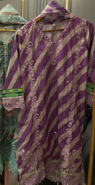Original Pakistani Pure Lawn luxury embroidered and foilwork collection By Falaksapparel 