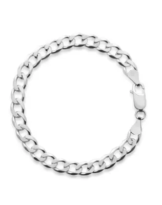 Hard Jewellery Silver 6MM Curb Bracelet 