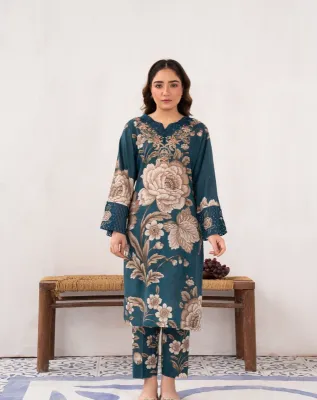 Pakistani Original Sahibas Stitched Lawn 3Pcs _ Blue 