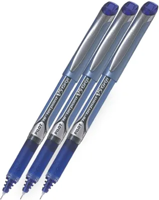 Pilot V5 Grip Hi-Tecpoint Rollerball Pen – Blue – Pack of 3 