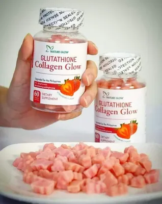 Nature Glow Glutathione Collagen Glow Strawberry Flavor, 60 Organic Chewable Gummies	