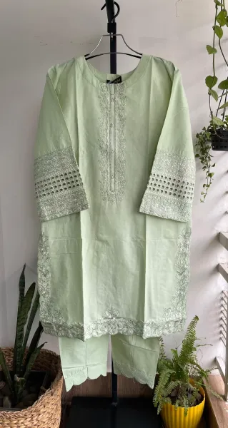 Pakistani Original Hayat's Stitched Cotton 2pcs_ Mint 