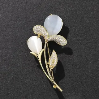 Opal Pearl Flower Hijab Pin / Hijab Brooch 