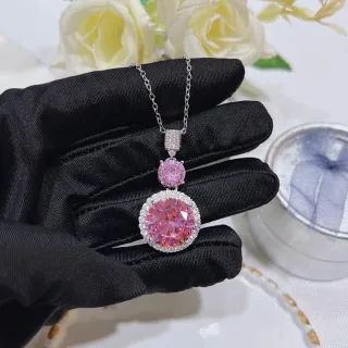 3 Pcs Pink Rhinestone Decor Jewelry Set