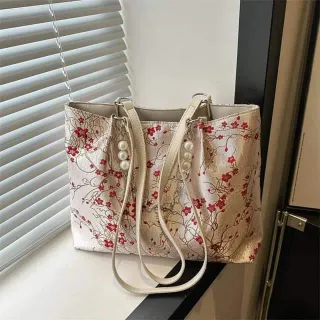 Large Capacity Floral Square Tote Bags for Women