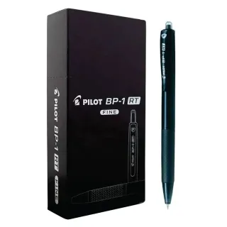 Pilot BP-1 RT Medium Tip Ball Pen – Black Ink, Pack of 12 (Japan Made)