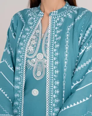 Pakistani Original Sahibas Stitched Lawn 2Pcs _ Blue 