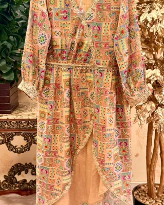 This beautiful single Kurti with colorful embroidery