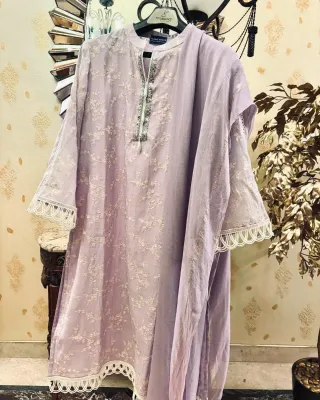 Pure cotton thoroughly floral embroidered Kamiz suit