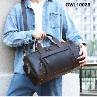 Genuine Leather Crazy Horse Large Capacity Travel Bag