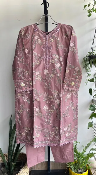 Pakistani Original Hayat's Stitched Cotton 2pcs_ Mauve