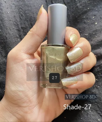  MISS & MRS NAIL POLISH (BIG SIZE)- SHADE -27(GOLDENISH SILVER)