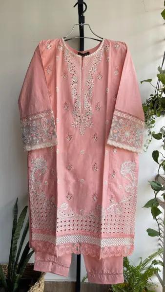 Pakistani Original Hayat's Stitched Cotton 2pcs_ Pink