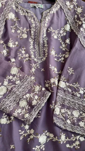 Pakistani Original Schick Chiffon Stitched 2 Pcs _ Dark Lavender 