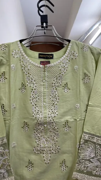 Pakistani Original Hayat's Stitched Cotton Co-ords 2 Pcs _ Ligth Mint 