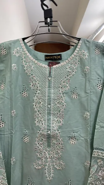 Pakistani Original Hayat's Stitched Cotton Co-ords 2 Pcs _ Mint 
