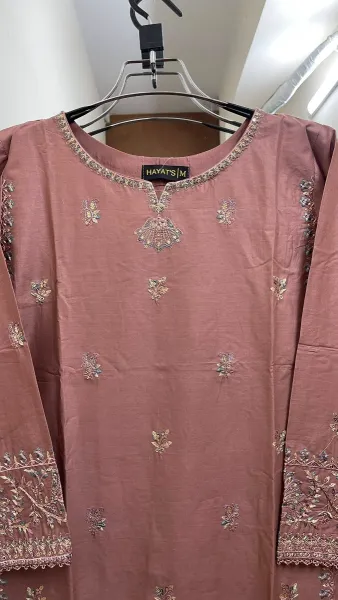 Pakistani Original Hayat's Stitched Cotton Co-ords 2 Pcs  _ Mauve 