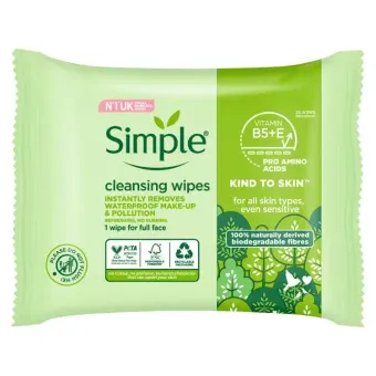 Simple Kind To Skin Biodegradable Cleansing Wipes (25pcs)