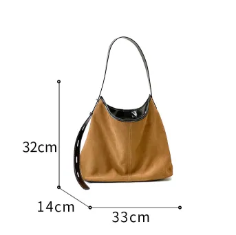 GENUINE LEATHER FROSTED BUCKET WOMEN'S TOTE BAG GB-9065Br