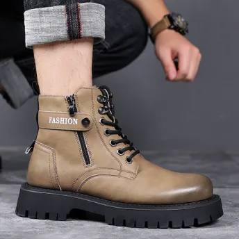 British Style High Top Leather Martin Boots