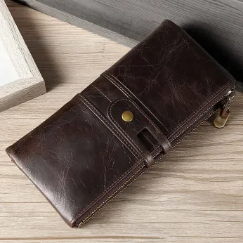 Genuine Leather Retro Long Wallet