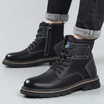 GENUINE LEATHER HIGH TOP BRITISH STYLE MARTIN BOOTS