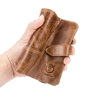 BULL CAPTAIN FIRST LAYER COWHIDE VERTICAL WALLET BC01K