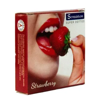 Sensation Super Dotted Strawberry Condoms