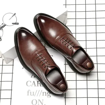 Premium Leather English Style Pointed Formal Shoes