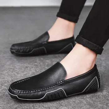 Premium Leather Round Head Loafers Shoes