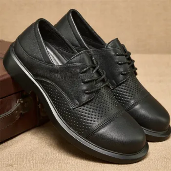 Genuine Leather Breathable Hollow Business Shoes