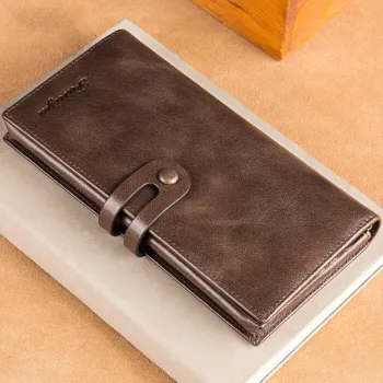 Genuine Leather Capacious Long Wallet