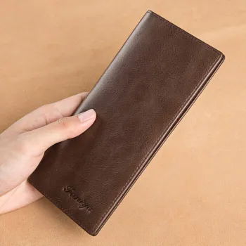 Cowhide Genuine Leather Long Wallet