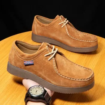 Suede Men's English Style Leather Sneakers