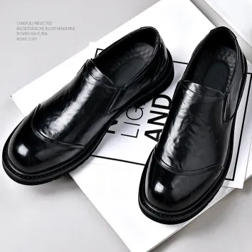 BRITISH STYLE ALL-MATCH LOW HEELED CASUAL LEATHER SHOES  GB-2590