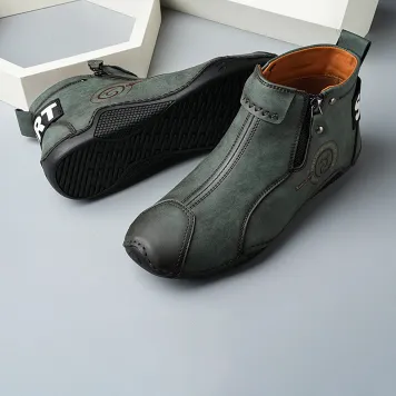 HIGH-TOP MARTIN BOOTS WITH COTTON AND WARM ZIPPER MEN'S SHOES 8033Gr