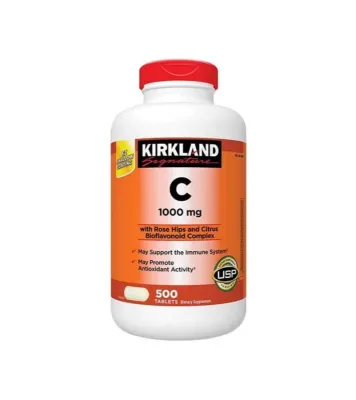 Kirkland Signature Vitamin C 1000mg, with Rose Hips and Citrus Bioflavonoid Complex 500 Tablets