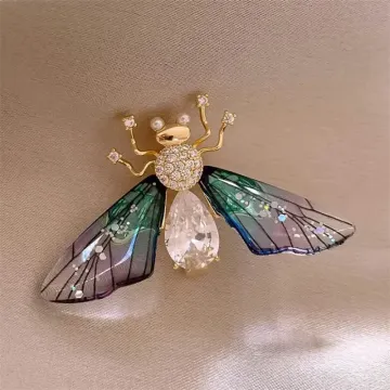 Crystal Bee Hijab Brooch Pin  