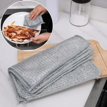 Magic Double-Sided Metal Steel Wire Cleaning Cloth 4 Pcs 