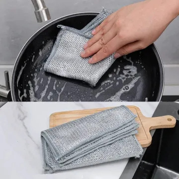 Magic Double-Sided Metal Steel Wire Cleaning Cloth 4 Pcs 