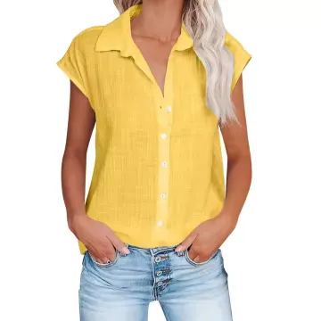  WOMEN'S NEW V-NECK EMBROIDERED BUTTON SHIRT