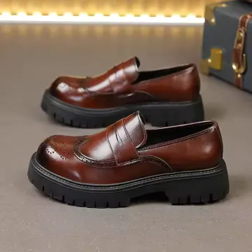 THICK SOLES LEATHER LOAFERS
