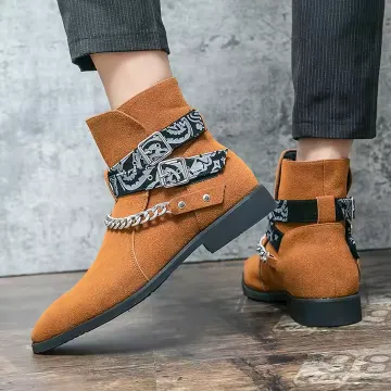 CHAIN GRAFFITI SUEDE BOOTS 