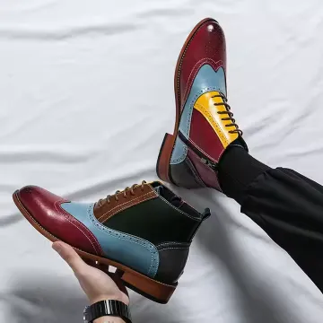 COLORFUL MEN'S LEATHER BOOTS