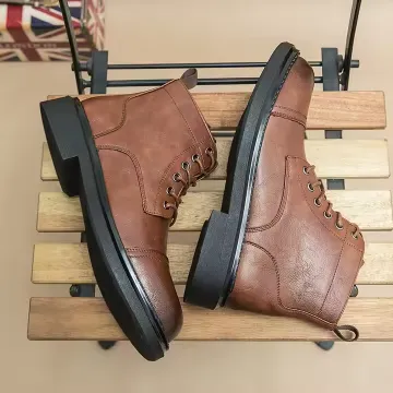 LACE UP MEN LEATHER BOOTS