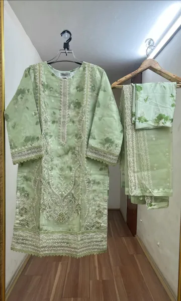 Pakistani Original Schick Dr. Haris Luxury Organza Stitched 3Pcs _ Mint 