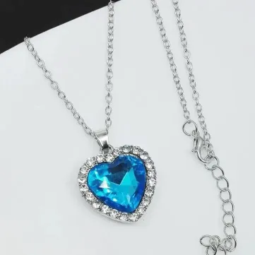 Crystal Titanic Ocean Heart Necklace Pendant