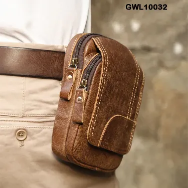 Genuine Leather Matte Belt Bag